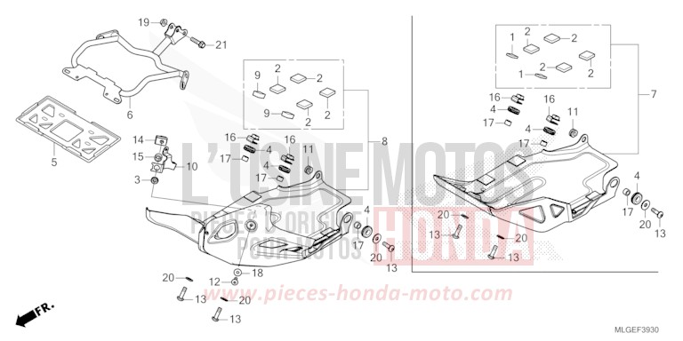 SKID PLATE de Africa Twin DCT GRAND PRIX RED (R380B) 2023